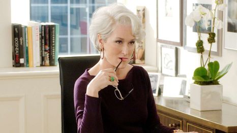 Meryl Streep como la reina de hielo, Miranda Priestly.