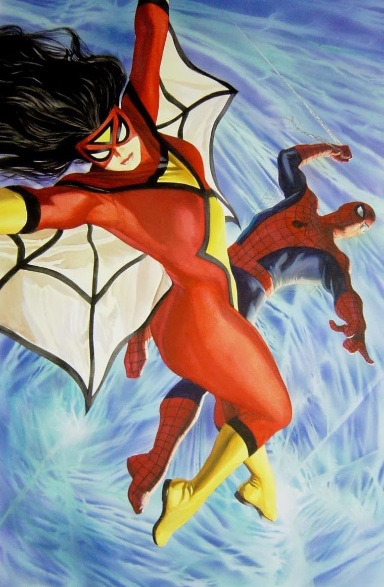Spider-Woman junto a Spiderman
