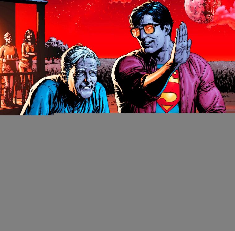 Superman junto a su Pa, Jonathan Kent