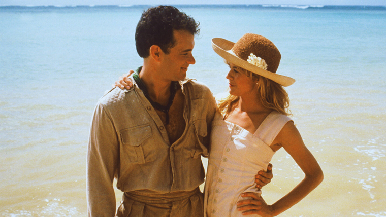 Meg Ryan y Tom Hans trabajaron juntos por primera vez en Joe contra el volcán (1990).
