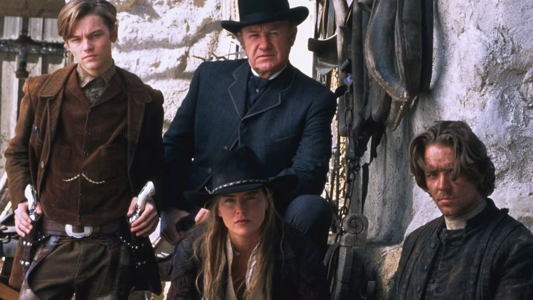 Sharon Stone, Gene Hackman, Russell Crowe y Leonardo DiCaprio protagonizan el western Rápida y mortal. Sharon Stone, Gene Hackman, Russell Crowe y Leonardo DiCaprio protagonizan el western Rápida y mortal.