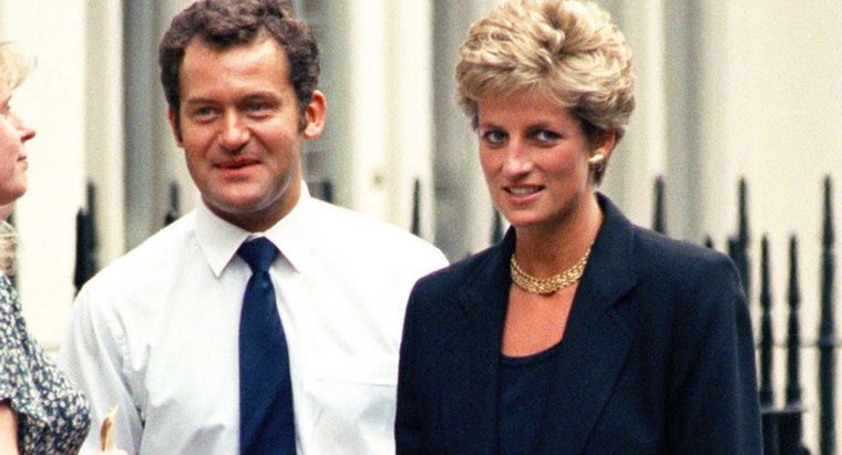Lady Di junto a su mayordomo Paul Burrell