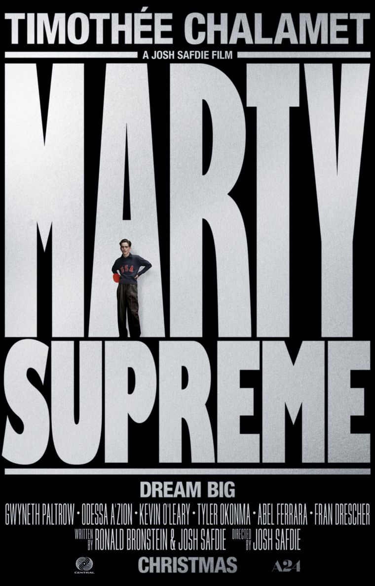 Poster oficial de Marty Supreme. Poster oficial de Marty Supreme.