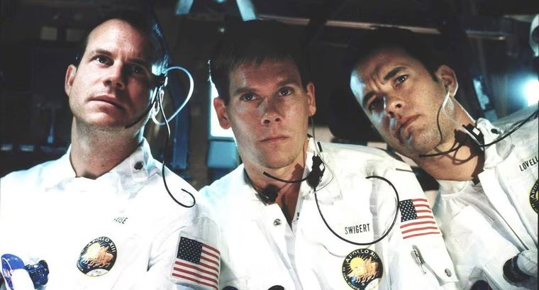 Tom Hanks, Bill Paxton y Kevin Bacon en Apolo 13. Tom Hanks, Bill Paxton y Kevin Bacon en Apolo 13.