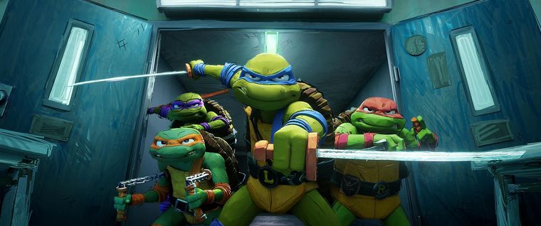 Donnie, Mike, Leo y Raph en Caos Mutante.