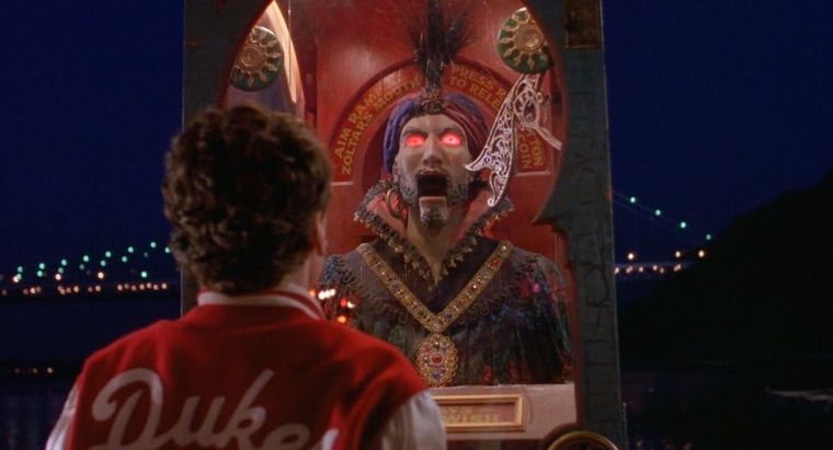 Josh pidiendo su deseo a Zoltar. Josh pidiendo su deseo a Zoltar.