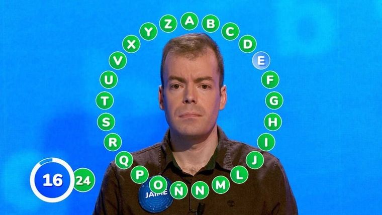 Jaime logró 21 respuestas correctas y quedó a una respuesta de completar El Rosco y llevarse el bote.