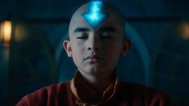 Aang a punto de entrar en modo Avatar