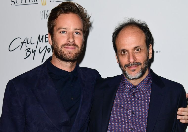 Armie Hammer junto a Luca Guadagnino en el estreno de Call Me by Your Name
