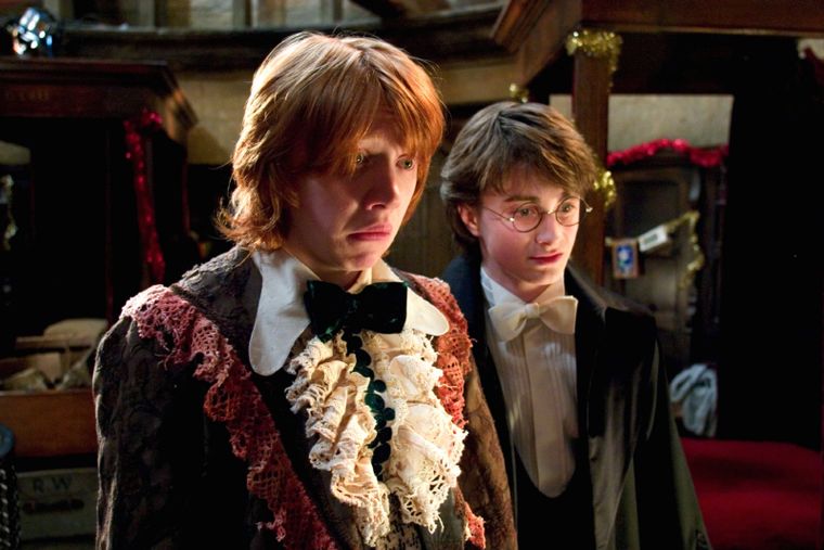 Ron Weasley y Harry Potter en El Cáliz de Fuego