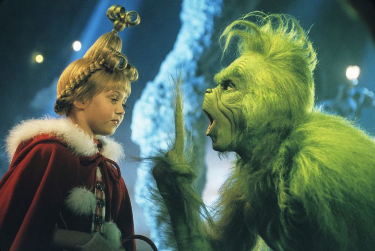 Carrey junto a Taylor Momsen en The Grinch