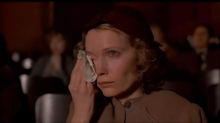 Mia Farrow en La rosa púrpura del Cairo (1985).