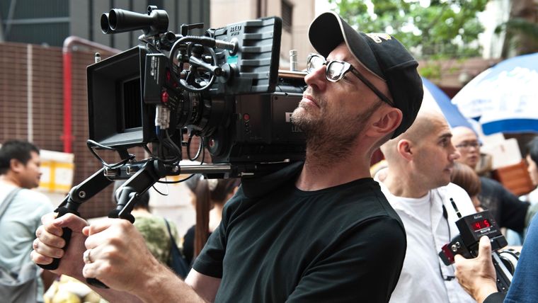 Soderbergh en el set de Contagio, filmada en el 2011.