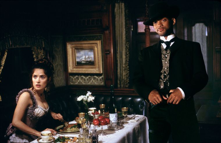 Will Smith y Salma Hayek en Las aventuras de Jim West. Will Smith y Salma Hayek en Las aventuras de Jim West.