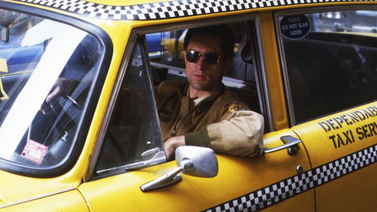 Robert De Niro protagoniza Taxi Driver. Robert De Niro protagoniza Taxi Driver.