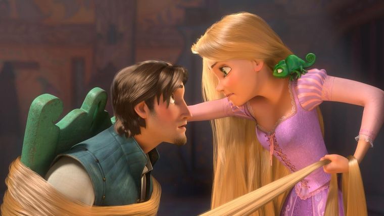 Rapunzel, Pascal y Flynn en Enredados. Rapunzel, Pascal y Flynn en Enredados.