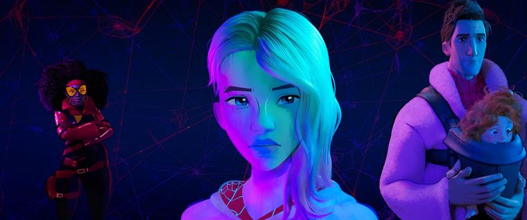 Gwen Stacy junto a Jessica Drew y Peter Parker a quienes veremos en Spider-Man: Beyond the Spider-Verse.