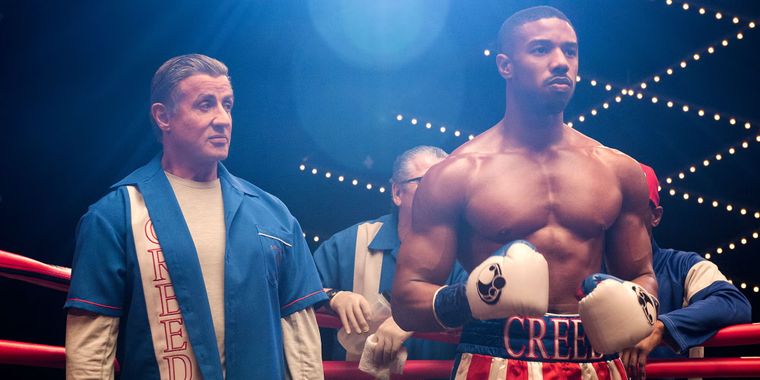 Michael B. Jordan y Sylvester Stallone en Creed II. Michael B. Jordan y Sylvester Stallone en Creed II.