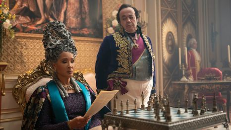 Golda Rosheuvel como la Reina Charlotte en la cuarta temporada de Bridgerton.&nbsp;