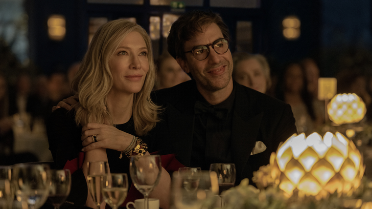 Cate Blanchett junto a Sasha Baron Cohen