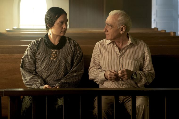 Martin Scorsese y Lilly Gladstone en el rodaje de Killers of the Flower Moon Martin Scorsese y Lilly Gladstone en el rodaje de Killers of the Flower Moon