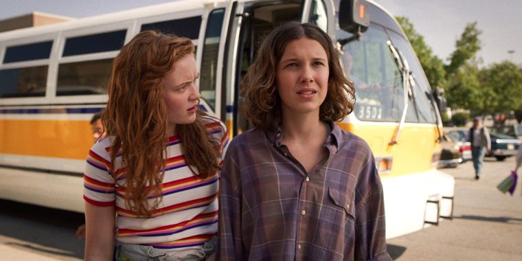 Max (Sadie Sink) y Eleven (Millie Bobby Brown) en la cuarta temporada de Stranger Things.