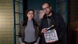 Nerea Barros y Paco Cabezas en el comienzo del rodaje.