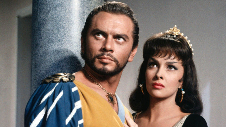 Yul Brynner y Gina Lollobrigida como Salomón y la reina de Saba. Yul Brynner y Gina Lollobrigida como Salomón y la reina de Saba.