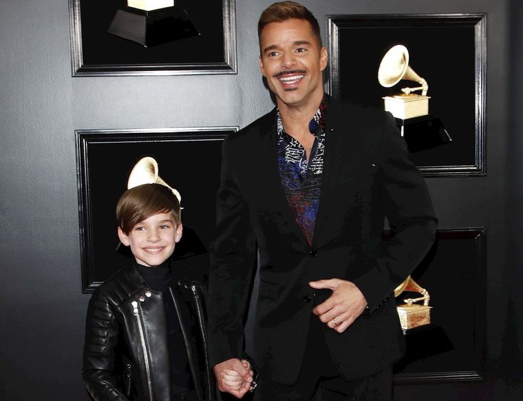 Ricky Martin junto a su hijo Matteo