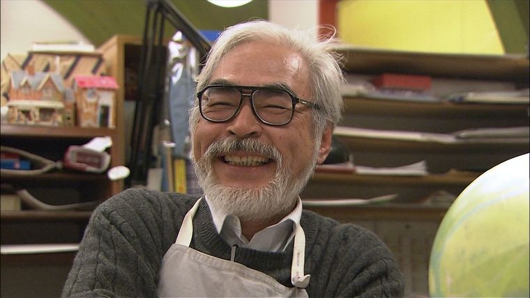 Hayao Miyazaki de festejo