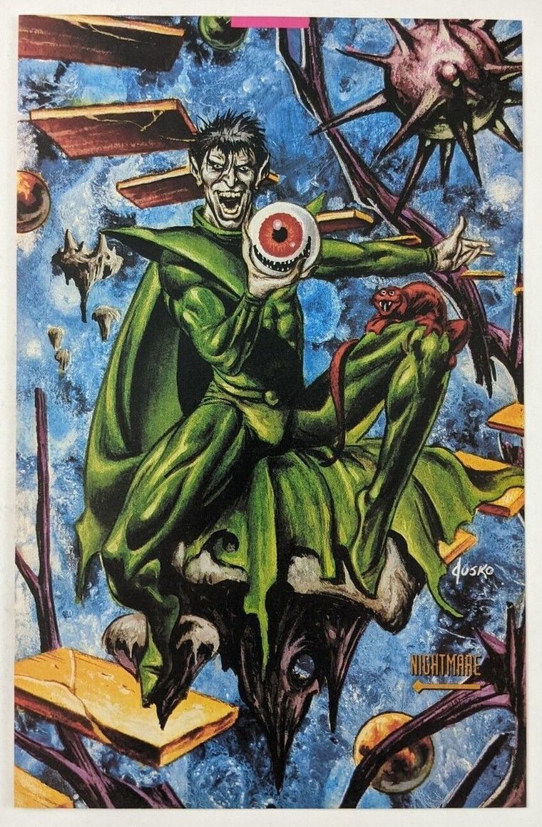 Creado por Stan Lee y Steve Ditko, Nightmare debuto en el cómic Strange Tales #110, presentado en 1963, que introdujo la rivalidad entre este villano y Doctor Strange. Creado por Stan Lee y Steve Ditko, Nightmare debuto en el cómic Strange Tales #110, presentado en 1963, que introdujo la rivalidad entre este villano y Doctor Strange.
