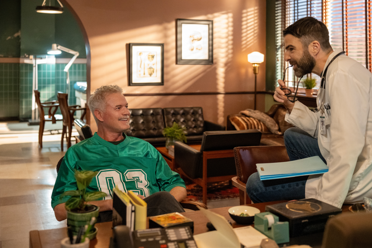 Eric Dane y Zachary Quinto en el set de Mentes Brillantes. Eric Dane y Zachary Quinto en el set de Mentes Brillantes.