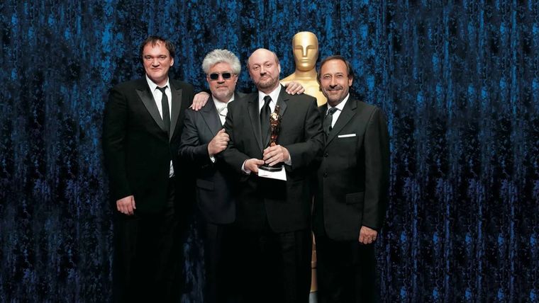 Quentin Tarantino, Pedro Almodóvar, Juan José Campanella y Guillermo Francella en los Premios Oscar Quentin Tarantino, Pedro Almodóvar, Juan José Campanella y Guillermo Francella en los Premios Oscar