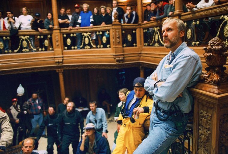 James Cameron en el set de Titanic