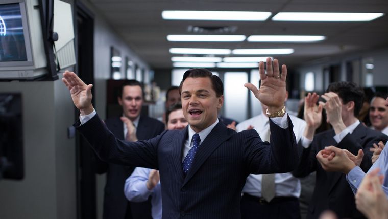 Leonardo DiCaprio como Jordan Belfort en El Lobo de Wall Street. Leonardo DiCaprio como Jordan Belfort en El Lobo de Wall Street.