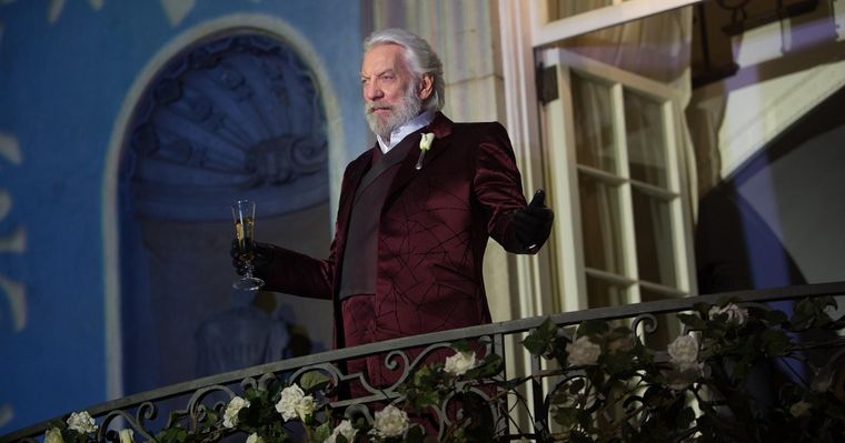 Donald Sutherland como el despiadado presidente Snow