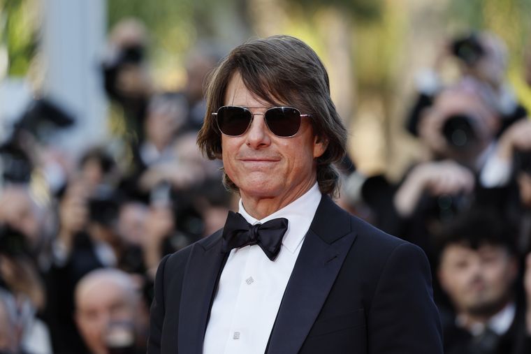 Tom Cruise en el Festival de Cannes antes de la presentación de Misión Imposible: Sentencia Final.