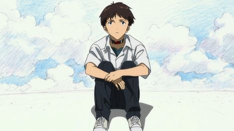 Shinji en la última entrega de Rebuild, Evangelion: 3.0+1.0 Thrice Upon a Time. Shinji en la última entrega de Rebuild, Evangelion: 3.0+1.0 Thrice Upon a Time.