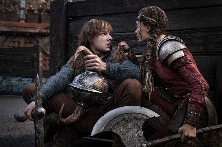 Hipo y Astrid en la arena de entrenamiento