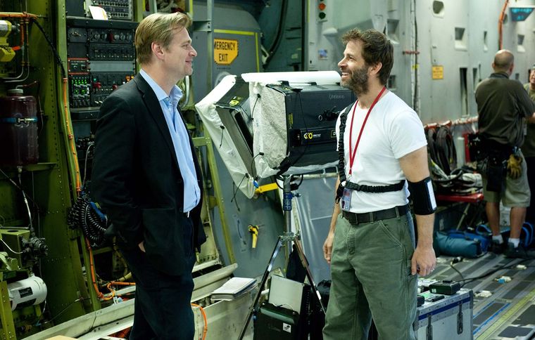 Nolan y Snyder en el rodaje de Man of Steel