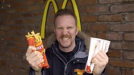 Morgan Spurlock durante la grabación de Super Size Me
