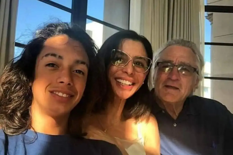 Leandro junto a su mamá Drena y su abuelo Robert De Niro