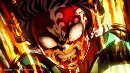 Kamdo Tanjiro en uno de sus momentos pico