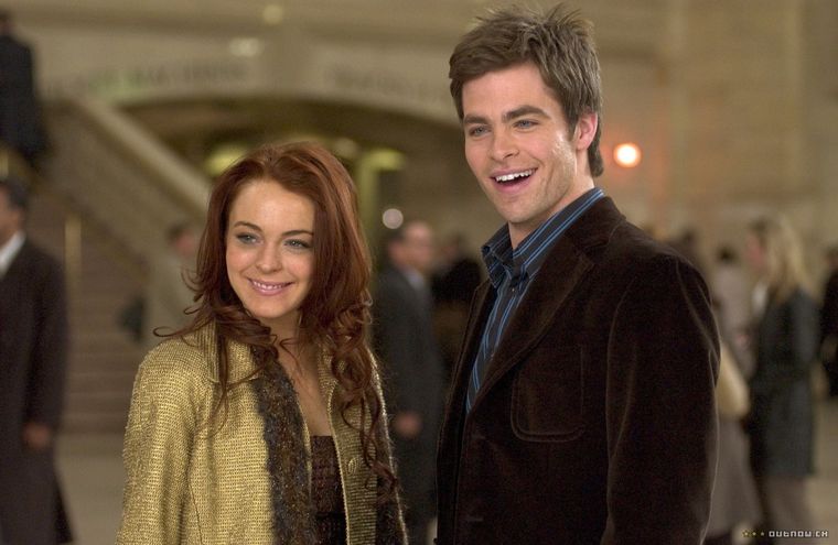 Lindsay Lohan y Chris Pine trabajaron juntos en Golpe de suerte