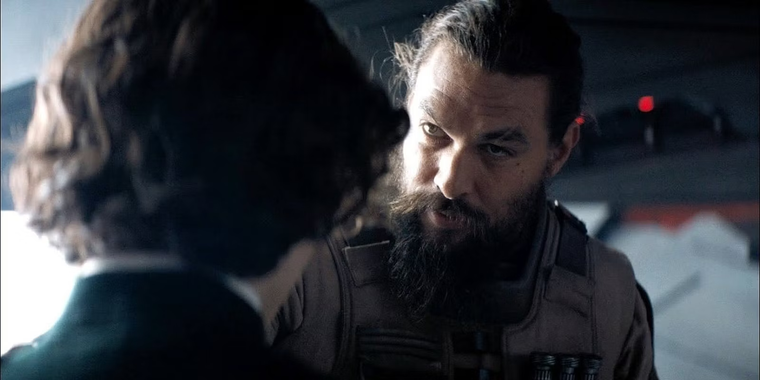 Jason Momoa como Duncan Idaho en Dune, 2021. Jason Momoa como Duncan Idaho en Dune, 2021.