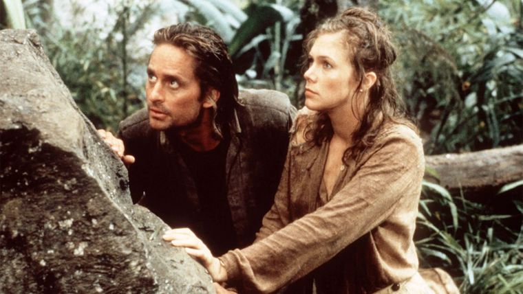 Romancing the Stone fue la primera de tres colaboraciones entre Kathleen Turner y Michael Douglas Romancing the Stone fue la primera de tres colaboraciones entre Kathleen Turner y Michael Douglas