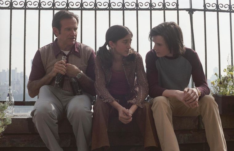 Robin Williams junto a su hija Zelda Williams y Anton Yelchin en la comedia dramática House of D.