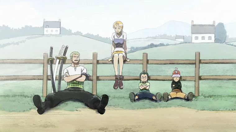 Zoro y Nami en anime remake de One Piece.