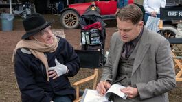 Leonardo DiCaprio y Martin Scorsese en el rodaje de Killers of the Flower Moon