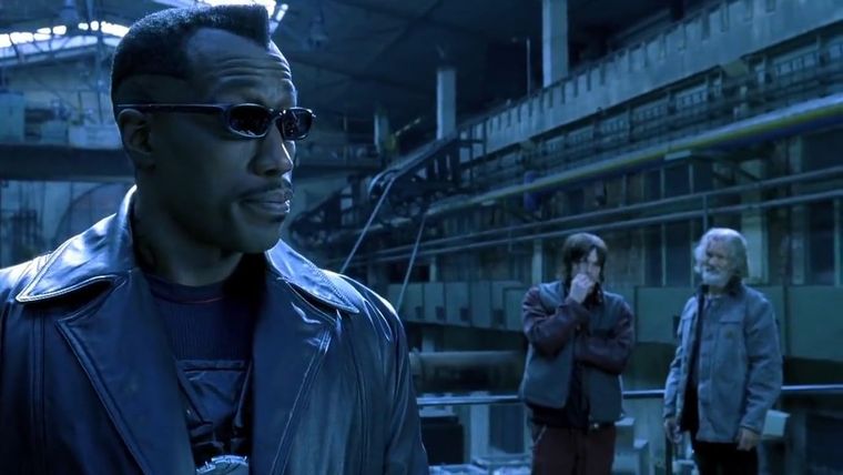 Wesley Snipes como el primer Blade del live-action en el filme de 2002 de Guillermo del Toro.